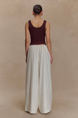 Callum Drawstring Straight Leg Pants - White