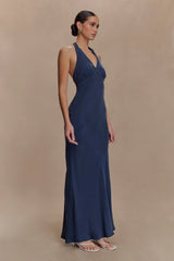 Louisiana Halter Maxi Dress - Navy