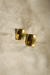 Georgia Rounded Rectangular Earrings - Gold