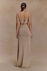 Gracelyn Twisted Metallic Knit Maxi Dress - Gold