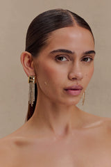 Shea Crystal Fringe Drop Earrings - Gold