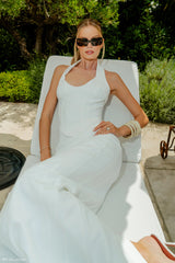 Meadow Corset Halter Top - White