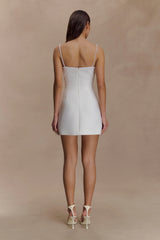 Kingsley Beaded Neckline Mini Dress - Ivory