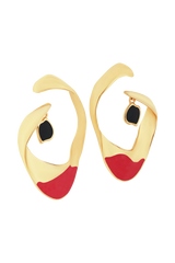 Marna Large Hoop Earrings With Stones - Gold