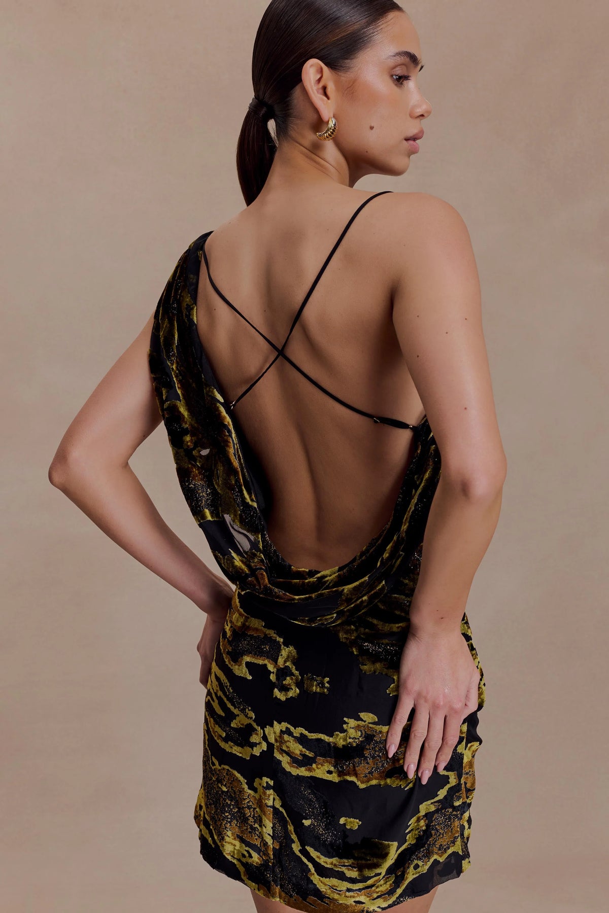 Ayana Cross Back Mini Dress - Velvet Burnout