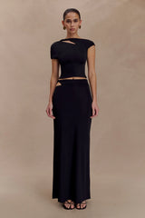 Haven Slinky Twist Midi Skirt - Black