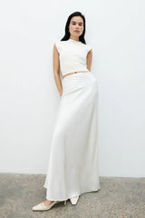 Sabrina Silk Blend Maxi Skirt - Ivory