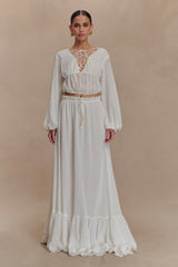 Carlie Chiffon Maxi Skirt - Ivory