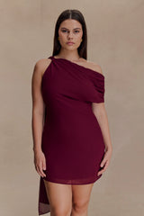 Daisie Chiffon Mini Dress - Wine
