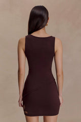 Brock Asymmetrical Neckline Knit Top - Dark Chocolate