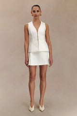 Melinda Mini Skirt With Pleats - Ivory