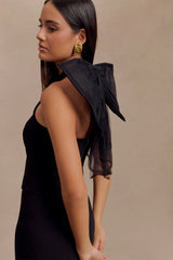 Maryam Tulle Bow Top - Black