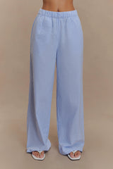 Hansen Wide Leg Pants - Blue Pinstripe