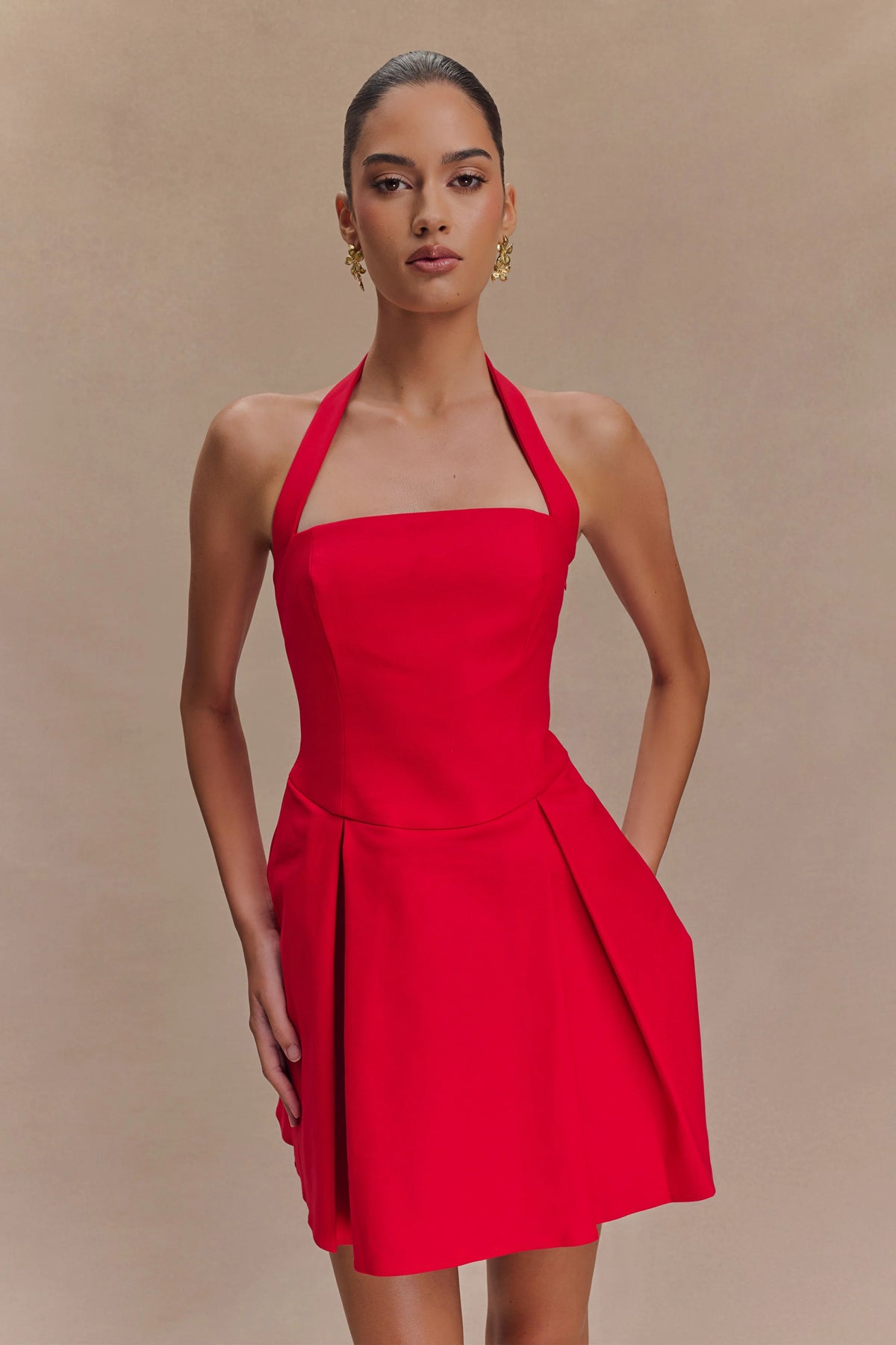 Julia Halter Mini Dress - Red