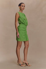 Oria Chiffon Mini Dress - Green