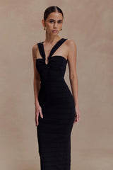 Jaylen Bandage Knit Maxi Dress - Black