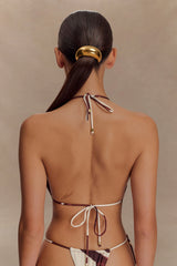 Marquise Bikini Top - Chocolate Deco Fleur Print