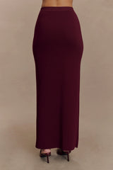 Francisca Mid Rise Knit Maxi Skirt - Merlot