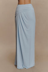 Calandra Slinky Maxi Skirt - Pale Blue