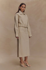 Fallon Denim Midi Skirt - Stone Wash