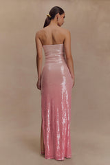 Miranda Strapless Sequin Maxi Dress - Ombre Pink