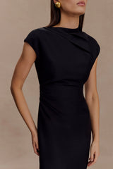 Lorena Cotton Midi Dress - Black