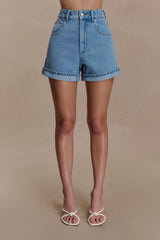 Carlene Cuffed Denim Shorts - Classic Blue