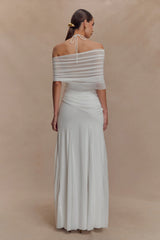 Gabrielle Slinky And Mesh Maxi Dress - White