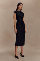 Lorena Cotton Midi Dress - Black