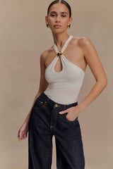 Ramona Modal Tank Top With Hardware - Ivory