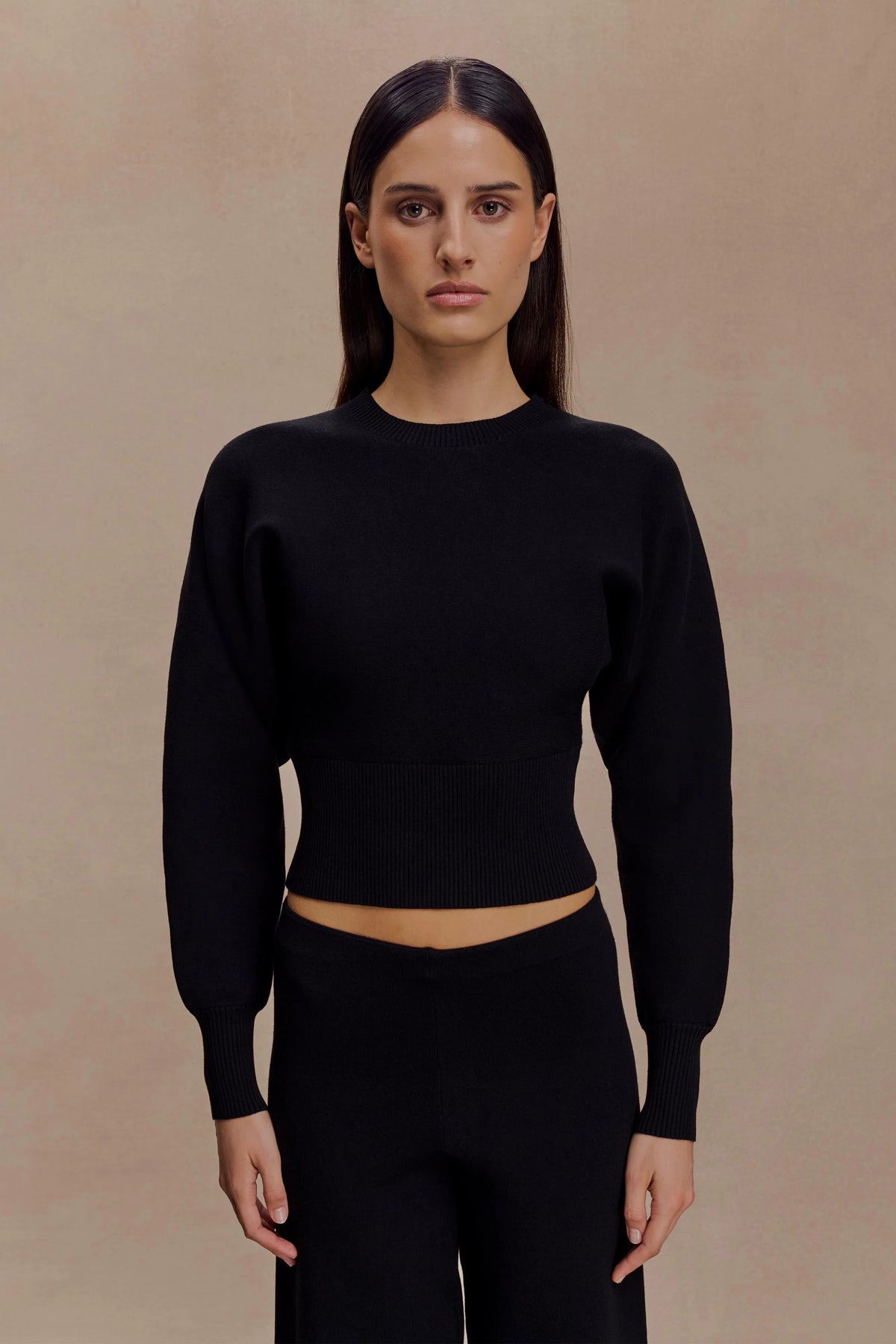 Ciaralee Cinched Waist Jumper - Black