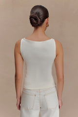 Coraline Panelled Sleeveless Top - White