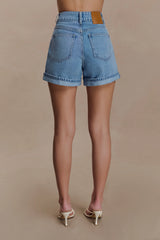 Carlene Cuffed Denim Shorts - Classic Blue