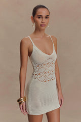 Everette Crochet Knit Mini Dress - Ivory
