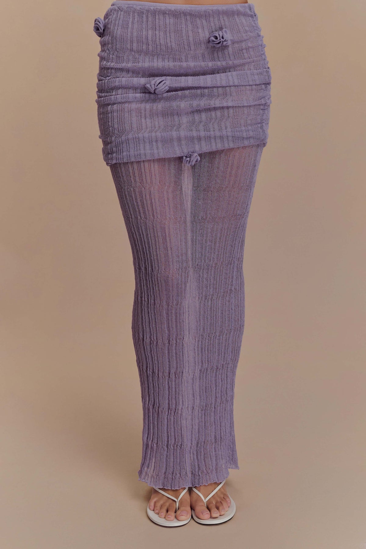 Orianna Orchid Knit Maxi Skirt - Orchid