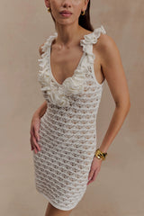 Brigid Ruffle Knit Sleeveless Dress - Ivory