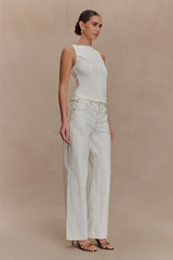 Coraline Panelled Sleeveless Top - White