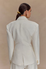 Jameson Cinched Linen Blazer - Oat Marle