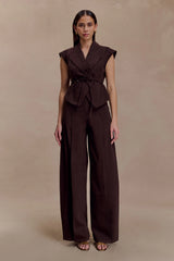 Beatrix High Rise Denim Jeans - Chocolate