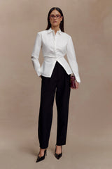 Olie Barrel Leg Suiting Pants - Black