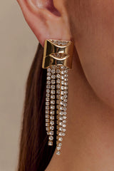 Shea Crystal Fringe Drop Earrings - Gold