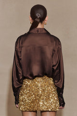 Porter Hand Beaded Mini Skirt - Gold