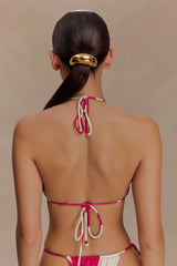 Marquise Bikini Top - Dragonfruit Deco Fleur Print