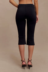Layla Flared Crepe Capri Pants - Black