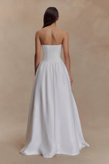 Elizabeth Strapless Corset Maxi Dress - White