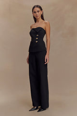 Lindie Straight Leg Suiting Pants - Black