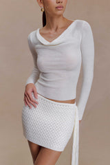 Terrymae Crochet Mini Skirt - White
