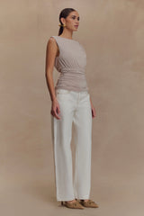 Anthony Short Sleeve Top - Taupe