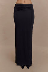 Judy Slinky And Mesh Maxi Skirt - Black