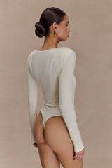 Elsie Shoulder Pad Bodysuit - Ivory